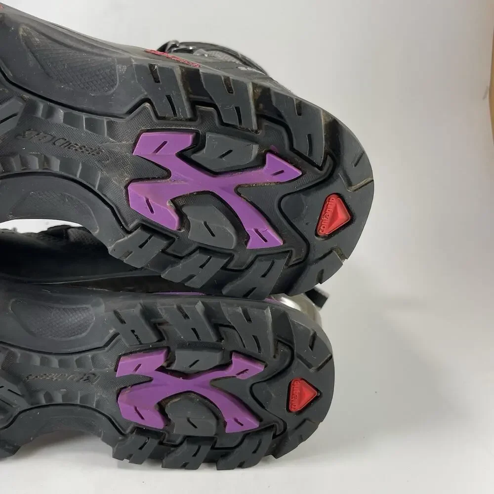 Salomon Comet 3D GTX Womens Size 9.5 Grey Purple Waterproof Hiking Boots 328088